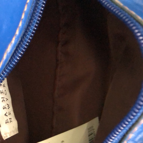 Barneys NY Bag Blue Suede Leather Satchel NWT - Picture 12 of 14